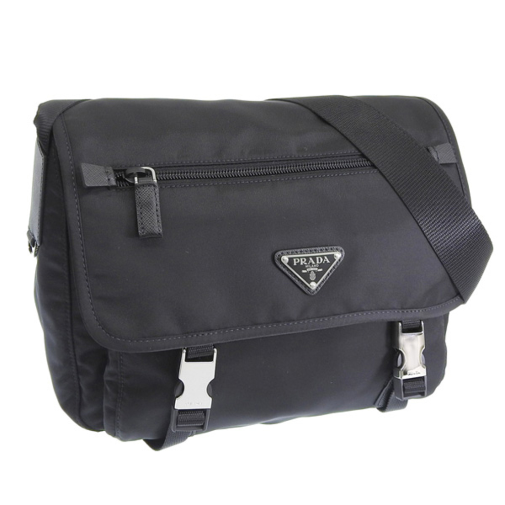 Prada Outlet Nylon Shoulder Bags Black